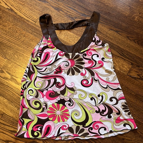 Fun 70s-style Satiny Top Sleeveless XL Women’s - Picture 3 of 3